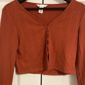Brown/orange cropped cardigan, never worn!